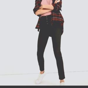Madewell Black Button Fly Mid-Rise Skinny Jeans